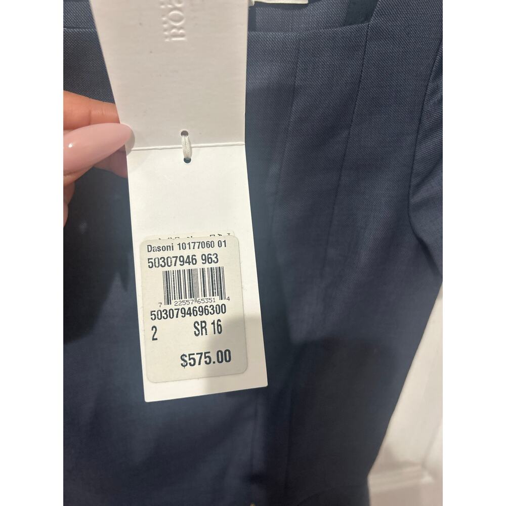 NWT Hugo Boss Dasoni midi dress navy blue size 2 - Picture 2 of 6